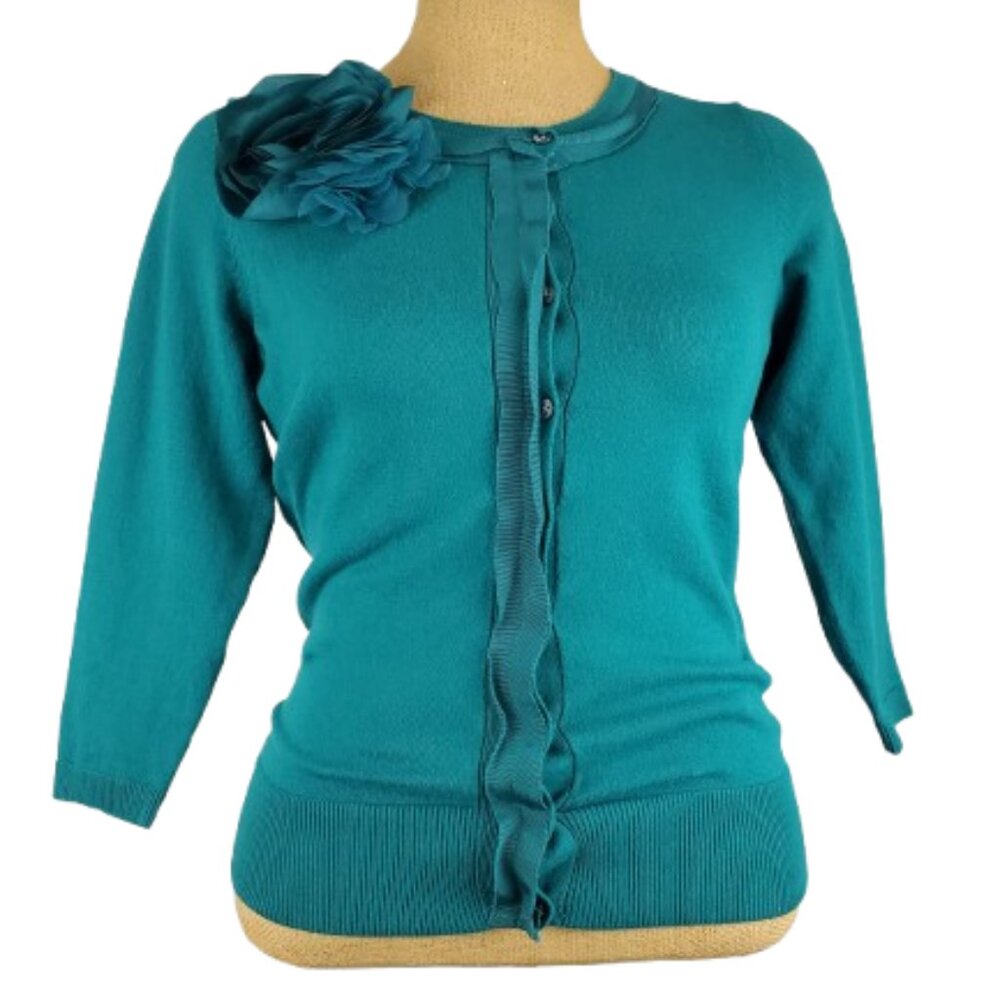 The Limited women's green button sweater size M